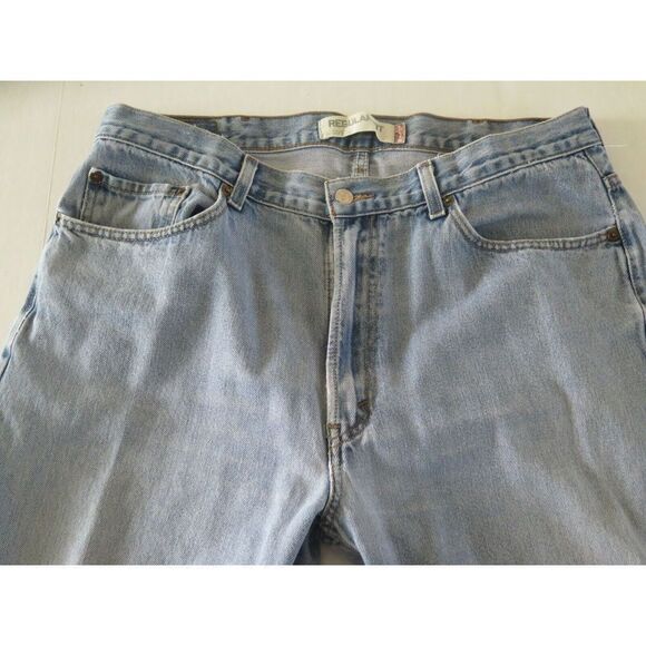 LEVI'S 505 Regular Fit Straight Leg Denim Jeans Light Blue Sz 38 x 29 GUC - Picture 6 of 8